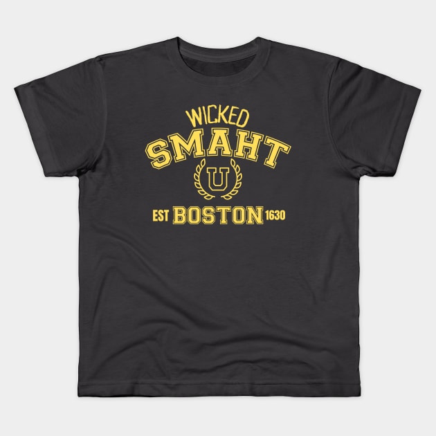 Wicked Smaht U, Boston, est. 1630 Kids T-Shirt by Blended Designs